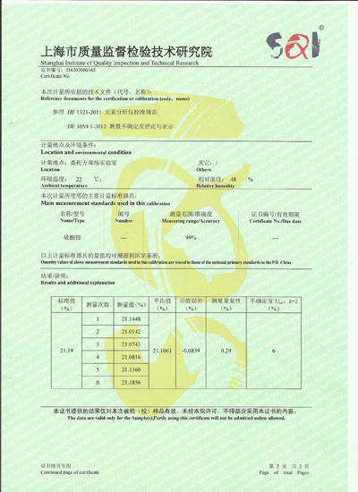 定氮儀計量校準(zhǔn)證書